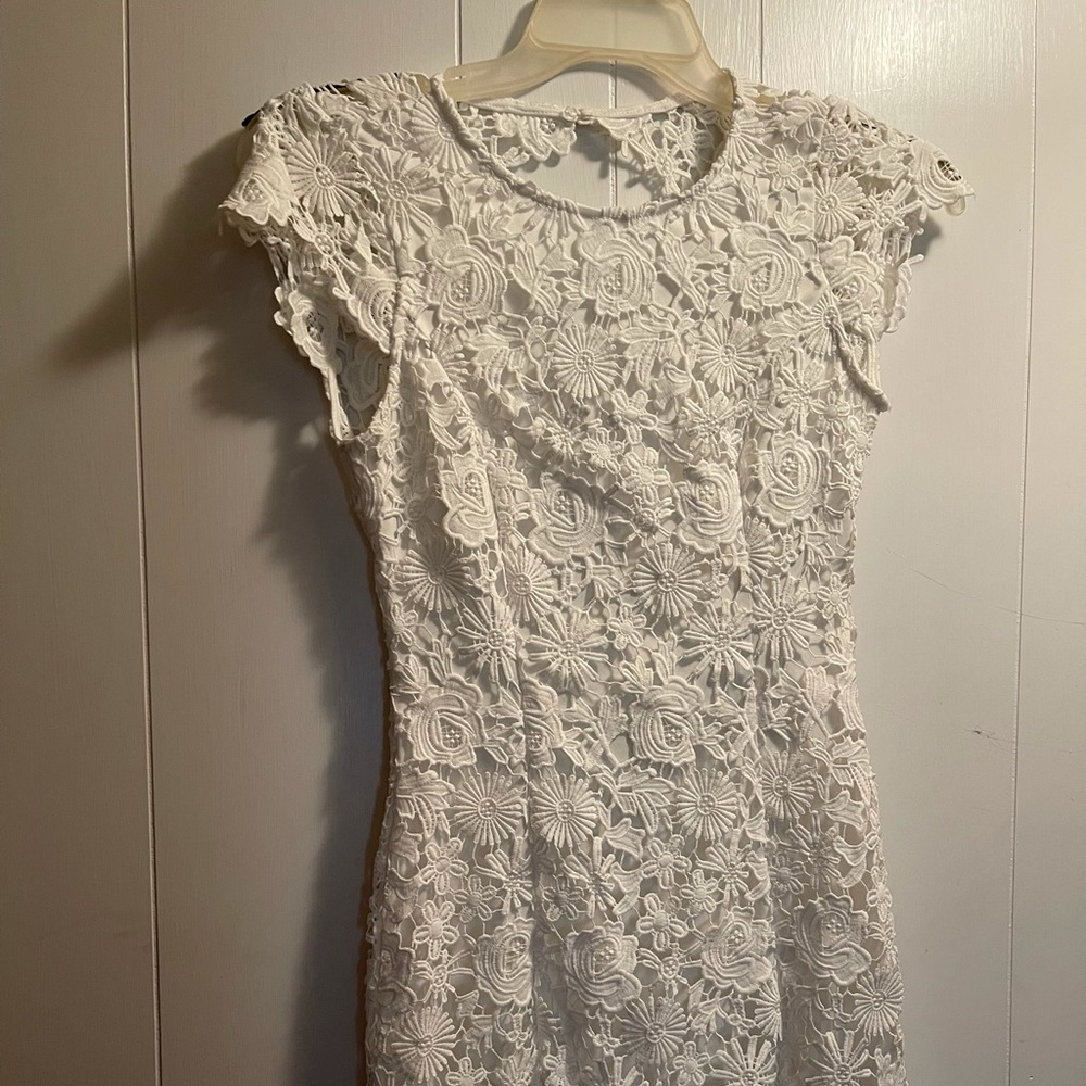 Lulus white lace backless dress